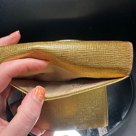 MCM Gold Leather Studded Tri-Fold Wallet- EUC - Picture 9 of 11